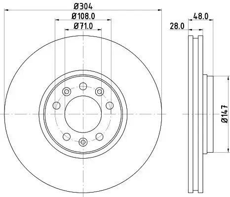 Bremsscheibe HELLA PAGID 8DD 355 113-671 Bild Bremsscheibe HELLA PAGID 8DD 355 113-671