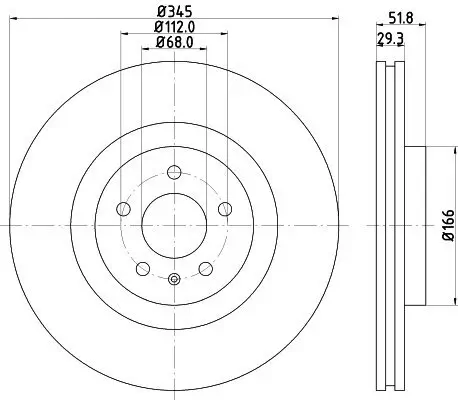 Bremsscheibe Vorderachse HELLA PAGID 8DD 355 113-951 Bild Bremsscheibe Vorderachse HELLA PAGID 8DD 355 113-951