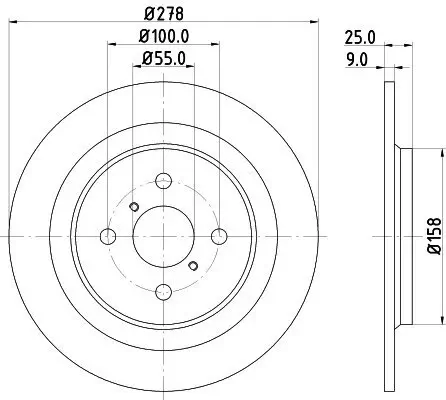 Bremsscheibe Hinterachse HELLA PAGID 8DD 355 114-051 Bild Bremsscheibe Hinterachse HELLA PAGID 8DD 355 114-051