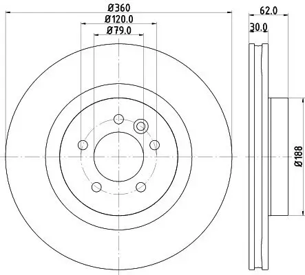 Bremsscheibe HELLA PAGID 8DD 355 129-501 Bild Bremsscheibe HELLA PAGID 8DD 355 129-501