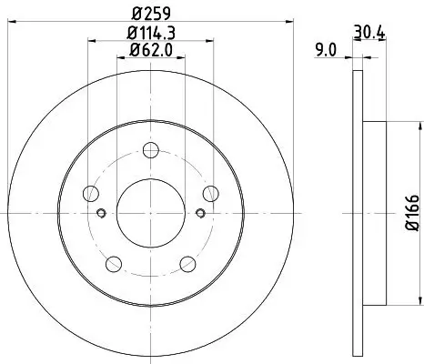 Bremsscheibe Hinterachse HELLA PAGID 8DD 355 118-981 Bild Bremsscheibe Hinterachse HELLA PAGID 8DD 355 118-981