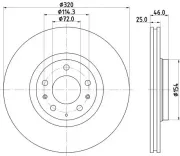 Bremsscheibe Vorderachse HELLA PAGID 8DD 355 114-491