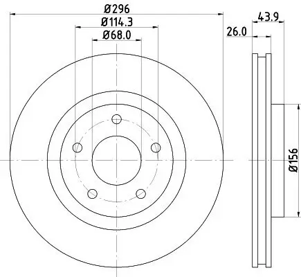 Bremsscheibe HELLA PAGID 8DD 355 114-601 Bild Bremsscheibe HELLA PAGID 8DD 355 114-601
