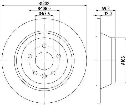 Bremsscheibe Hinterachse HELLA PAGID 8DD 355 119-151 Bild Bremsscheibe Hinterachse HELLA PAGID 8DD 355 119-151