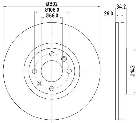 Bremsscheibe HELLA PAGID 8DD 355 119-161 Bild Bremsscheibe HELLA PAGID 8DD 355 119-161