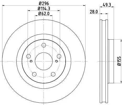 Bremsscheibe HELLA PAGID 8DD 355 118-561 Bild Bremsscheibe HELLA PAGID 8DD 355 118-561