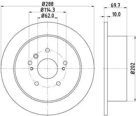 Bremsscheibe Hinterachse HELLA PAGID 8DD 355 114-991 Bild Bremsscheibe Hinterachse HELLA PAGID 8DD 355 114-991