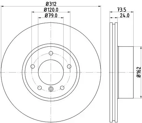 Bremsscheibe HELLA PAGID 8DD 355 128-921 Bild Bremsscheibe HELLA PAGID 8DD 355 128-921