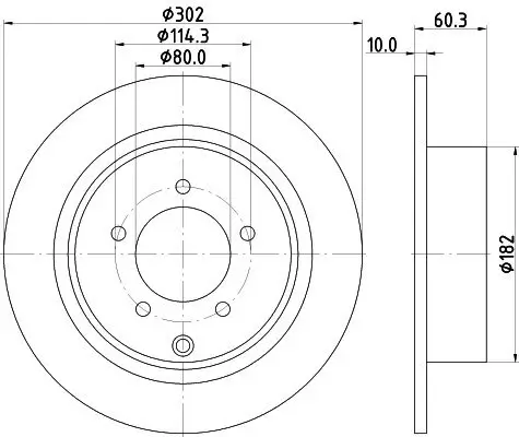 Bremsscheibe Hinterachse HELLA PAGID 8DD 355 115-491 Bild Bremsscheibe Hinterachse HELLA PAGID 8DD 355 115-491