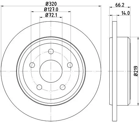 Bremsscheibe Hinterachse HELLA PAGID 8DD 355 115-501 Bild Bremsscheibe Hinterachse HELLA PAGID 8DD 355 115-501