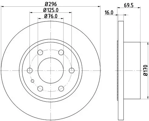 Bremsscheibe Hinterachse HELLA PAGID 8DD 355 115-521 Bild Bremsscheibe Hinterachse HELLA PAGID 8DD 355 115-521