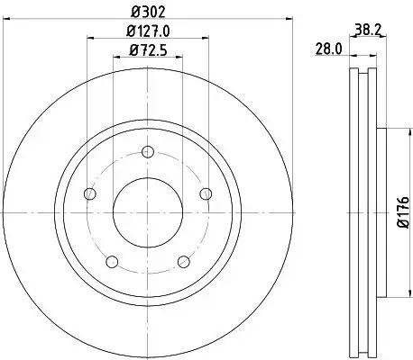 Bremsscheibe HELLA PAGID 8DD 355 115-841 Bild Bremsscheibe HELLA PAGID 8DD 355 115-841