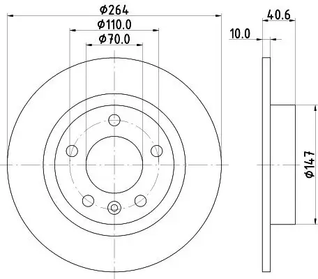 Bremsscheibe Hinterachse HELLA PAGID 8DD 355 118-171 Bild Bremsscheibe Hinterachse HELLA PAGID 8DD 355 118-171