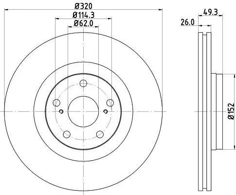Bremsscheibe HELLA PAGID 8DD 355 116-131 Bild Bremsscheibe HELLA PAGID 8DD 355 116-131