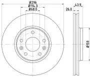 Bremsscheibe HELLA PAGID 8DD 355 116-161