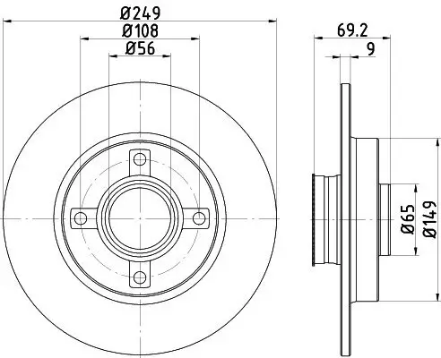 Bremsscheibe Hinterachse HELLA PAGID 8DD 355 123-281 Bild Bremsscheibe Hinterachse HELLA PAGID 8DD 355 123-281
