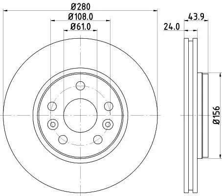 Bremsscheibe Vorderachse HELLA PAGID 8DD 355 116-451 Bild Bremsscheibe Vorderachse HELLA PAGID 8DD 355 116-451