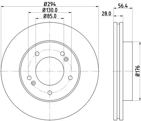 Bremsscheibe Vorderachse HELLA PAGID 8DD 355 116-471 Bild Bremsscheibe Vorderachse HELLA PAGID 8DD 355 116-471