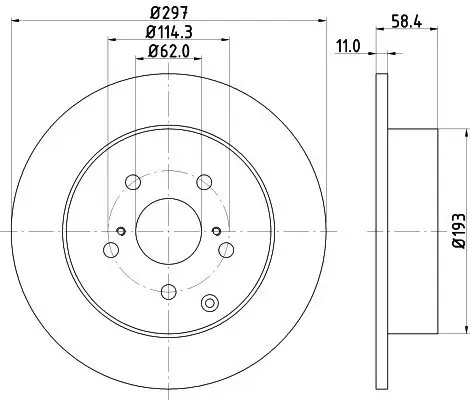 Bremsscheibe Hinterachse HELLA PAGID 8DD 355 116-811 Bild Bremsscheibe Hinterachse HELLA PAGID 8DD 355 116-811
