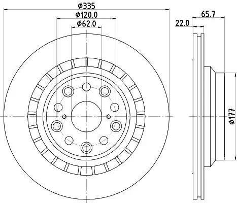 Bremsscheibe Hinterachse rechts HELLA PAGID 8DD 355 116-941 Bild Bremsscheibe Hinterachse rechts HELLA PAGID 8DD 355 116-941
