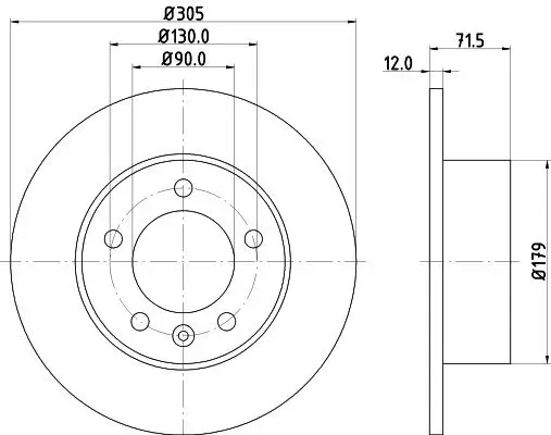 Bremsscheibe Hinterachse HELLA PAGID 8DD 355 129-201 Bild Bremsscheibe Hinterachse HELLA PAGID 8DD 355 129-201