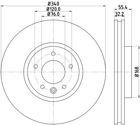 Bremsscheibe HELLA PAGID 8DD 355 129-251 Bild Bremsscheibe HELLA PAGID 8DD 355 129-251