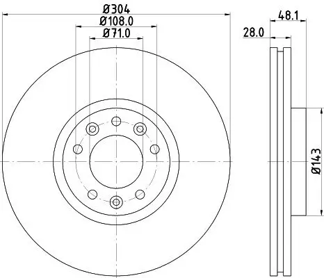 Bremsscheibe Vorderachse HELLA PAGID 8DD 355 117-331 Bild Bremsscheibe Vorderachse HELLA PAGID 8DD 355 117-331