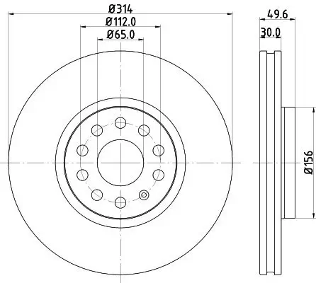 Bremsscheibe HELLA PAGID 8DD 355 117-791 Bild Bremsscheibe HELLA PAGID 8DD 355 117-791