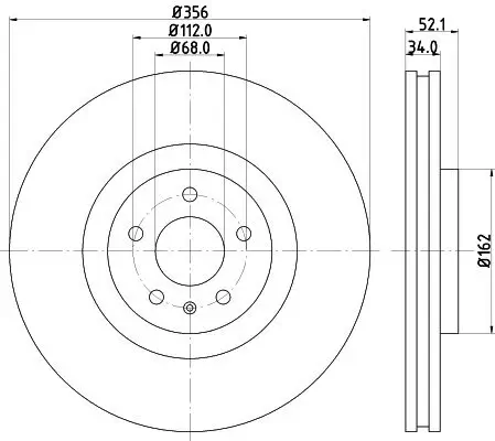 Bremsscheibe Vorderachse HELLA PAGID 8DD 355 129-371 Bild Bremsscheibe Vorderachse HELLA PAGID 8DD 355 129-371