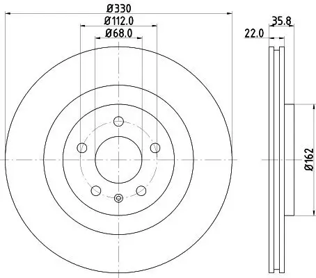 Bremsscheibe Hinterachse HELLA PAGID 8DD 355 129-381 Bild Bremsscheibe Hinterachse HELLA PAGID 8DD 355 129-381