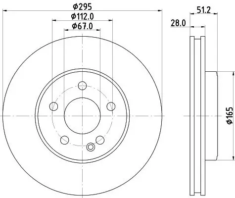 Bremsscheibe HELLA PAGID 8DD 355 129-661 Bild Bremsscheibe HELLA PAGID 8DD 355 129-661