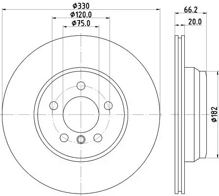 Bremsscheibe Hinterachse HELLA PAGID 8DD 355 129-641 Bild Bremsscheibe Hinterachse HELLA PAGID 8DD 355 129-641
