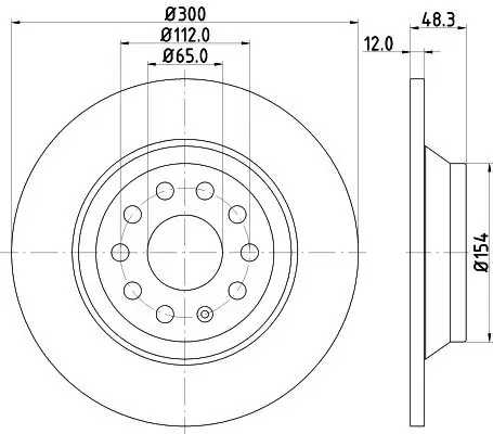 Bremsscheibe HELLA PAGID 8DD 355 119-481 Bild Bremsscheibe HELLA PAGID 8DD 355 119-481