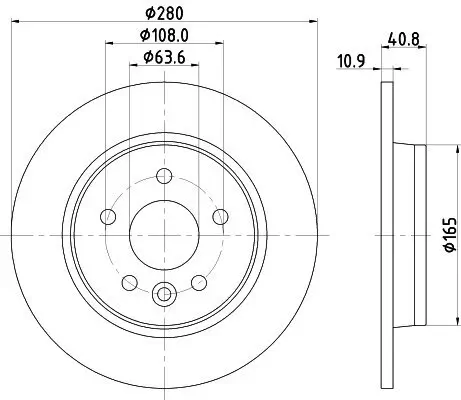 Bremsscheibe Hinterachse HELLA PAGID 8DD 355 119-501 Bild Bremsscheibe Hinterachse HELLA PAGID 8DD 355 119-501