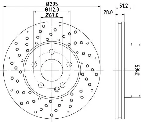 Bremsscheibe HELLA PAGID 8DD 355 129-681 Bild Bremsscheibe HELLA PAGID 8DD 355 129-681
