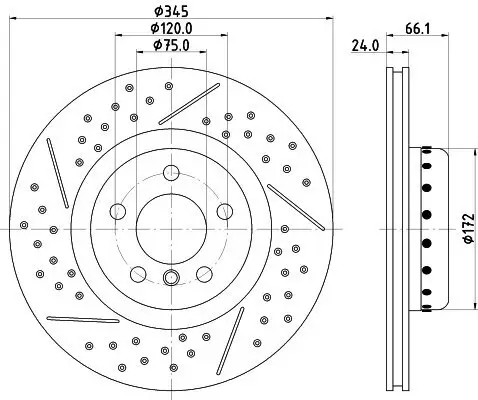 Bremsscheibe Hinterachse HELLA PAGID 8DD 355 120-841 Bild Bremsscheibe Hinterachse HELLA PAGID 8DD 355 120-841