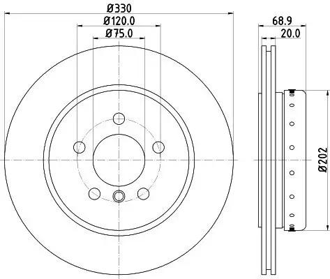 Bremsscheibe HELLA PAGID 8DD 355 120-671 Bild Bremsscheibe HELLA PAGID 8DD 355 120-671