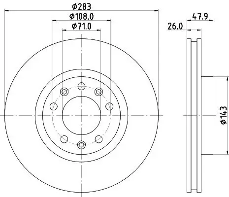 Bremsscheibe HELLA PAGID 8DD 355 120-481 Bild Bremsscheibe HELLA PAGID 8DD 355 120-481