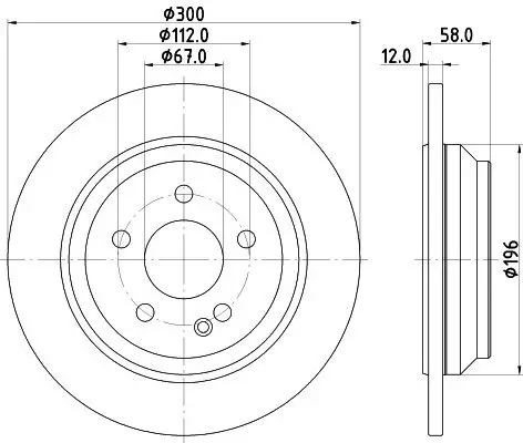 Bremsscheibe Hinterachse HELLA PAGID 8DD 355 122-441 Bild Bremsscheibe Hinterachse HELLA PAGID 8DD 355 122-441