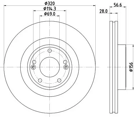 Bremsscheibe Vorderachse HELLA PAGID 8DD 355 122-461 Bild Bremsscheibe Vorderachse HELLA PAGID 8DD 355 122-461