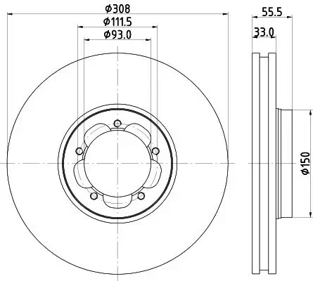 Bremsscheibe HELLA PAGID 8DD 355 123-131 Bild Bremsscheibe HELLA PAGID 8DD 355 123-131