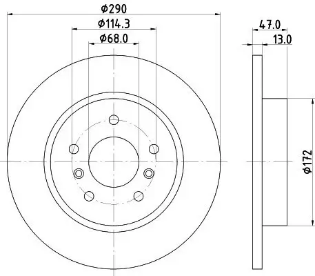 Bremsscheibe Hinterachse HELLA PAGID 8DD 355 122-771 Bild Bremsscheibe Hinterachse HELLA PAGID 8DD 355 122-771