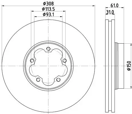 Bremsscheibe HELLA PAGID 8DD 355 122-801 Bild Bremsscheibe HELLA PAGID 8DD 355 122-801