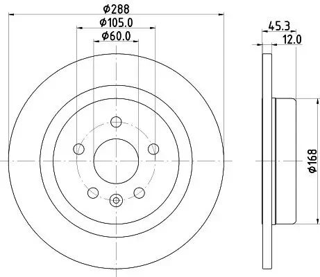 Bremsscheibe HELLA PAGID 8DD 355 122-741 Bild Bremsscheibe HELLA PAGID 8DD 355 122-741