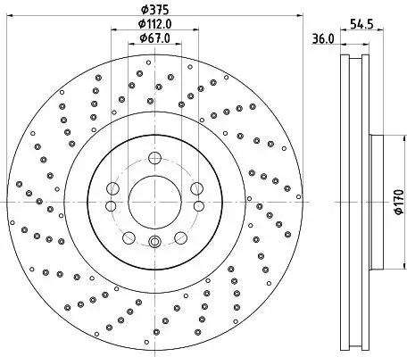 Bremsscheibe HELLA PAGID 8DD 355 125-041 Bild Bremsscheibe HELLA PAGID 8DD 355 125-041