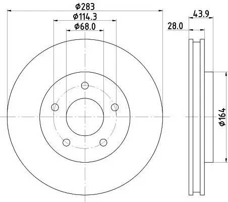 Bremsscheibe HELLA PAGID 8DD 355 125-071 Bild Bremsscheibe HELLA PAGID 8DD 355 125-071