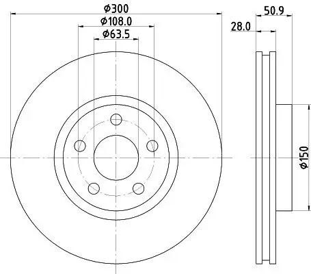 Bremsscheibe Vorderachse HELLA PAGID 8DD 355 125-511 Bild Bremsscheibe Vorderachse HELLA PAGID 8DD 355 125-511