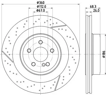 Bremsscheibe Hinterachse HELLA PAGID 8DD 355 126-871 Bild Bremsscheibe Hinterachse HELLA PAGID 8DD 355 126-871