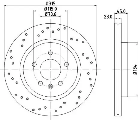 Bremsscheibe Hinterachse HELLA PAGID 8DD 355 126-391 Bild Bremsscheibe Hinterachse HELLA PAGID 8DD 355 126-391