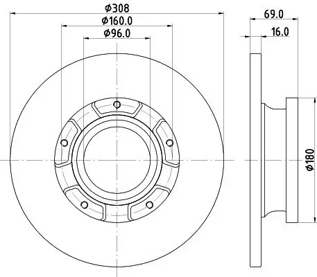 Bremsscheibe Hinterachse HELLA PAGID 8DD 355 126-591 Bild Bremsscheibe Hinterachse HELLA PAGID 8DD 355 126-591